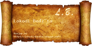 Lokodi Beáta névjegykártya