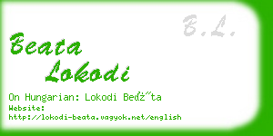 beata lokodi business card